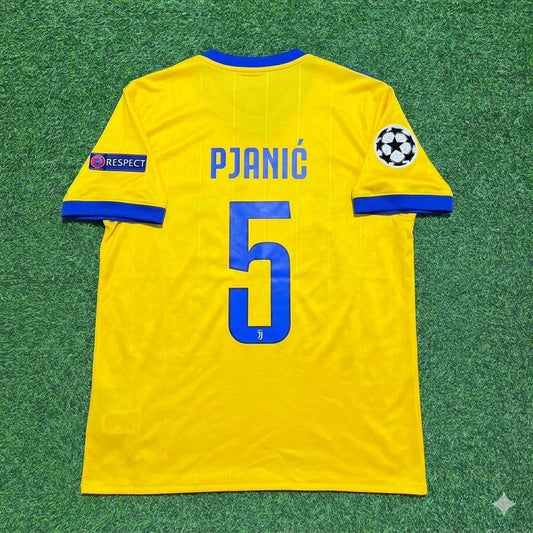 Miralem Pjanic Juventus 2017-2018 Yellow Retro Football Jersey