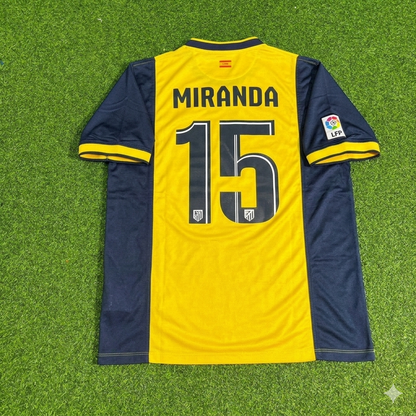 Miranda #15 Atlético Madrid 2013-2014 Away Yellow Football Jersey