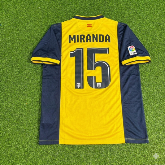 Miranda #15 Atlético Madrid 2013-2014 Away Yellow Football Jersey