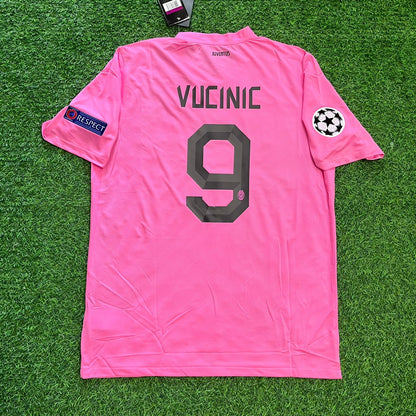 Mirko Vucinic Juventus Pink 2012 2013 Season Retro Jersey Soccer Shirt