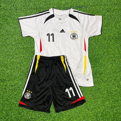 Miroslav Klose Germany 2006 World Cup Kids White Retro Football Jersey Kit