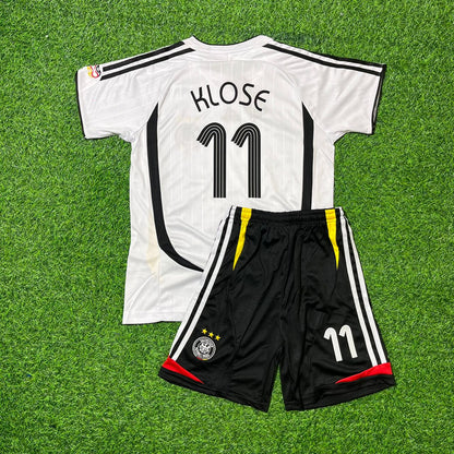 Miroslav Klose Germany 2006 World Cup Kids White Retro Football Jersey Kit