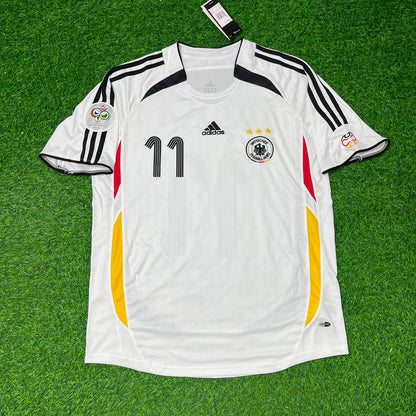 Miroslav Klose Deutschland WM 2006 Weißes Retro-Fußballtrikot Trikot Maillot Soccer Shirt