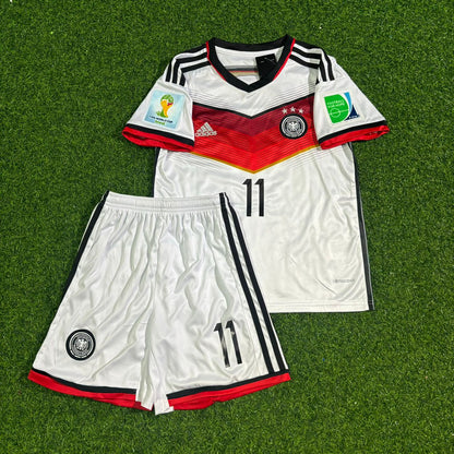 Miroslav Klose Germany 2014 World Cup Kids White Retro Football Jersey Kit