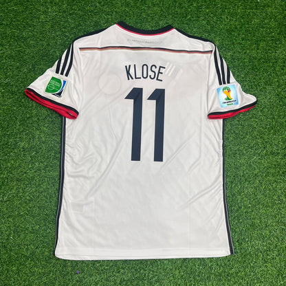 Miroslav Klose Germany 2014 World Cup White Retro Football Jersey Kit