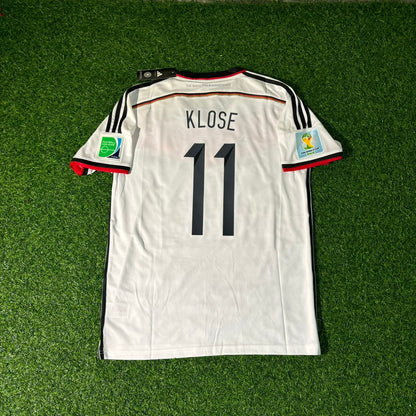 Miroslav Klose Germany 2014 World Cup White Retro Football Jersey Kit