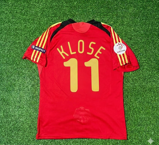 Miroslav Klose Germany EURO 2008 Away Red Retro Football Jersey Kit