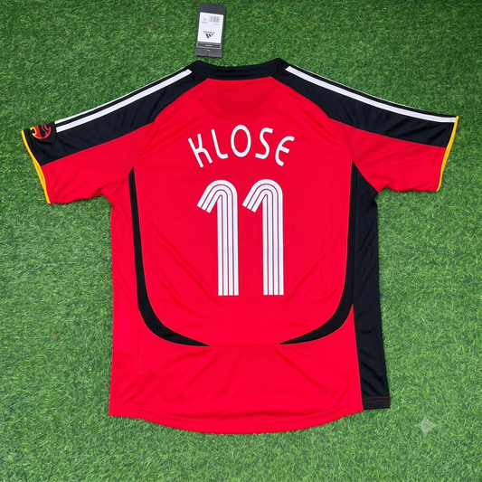 Miroslav Klose Germany 2006 World Cup Away Red Black Retro Football Jersey