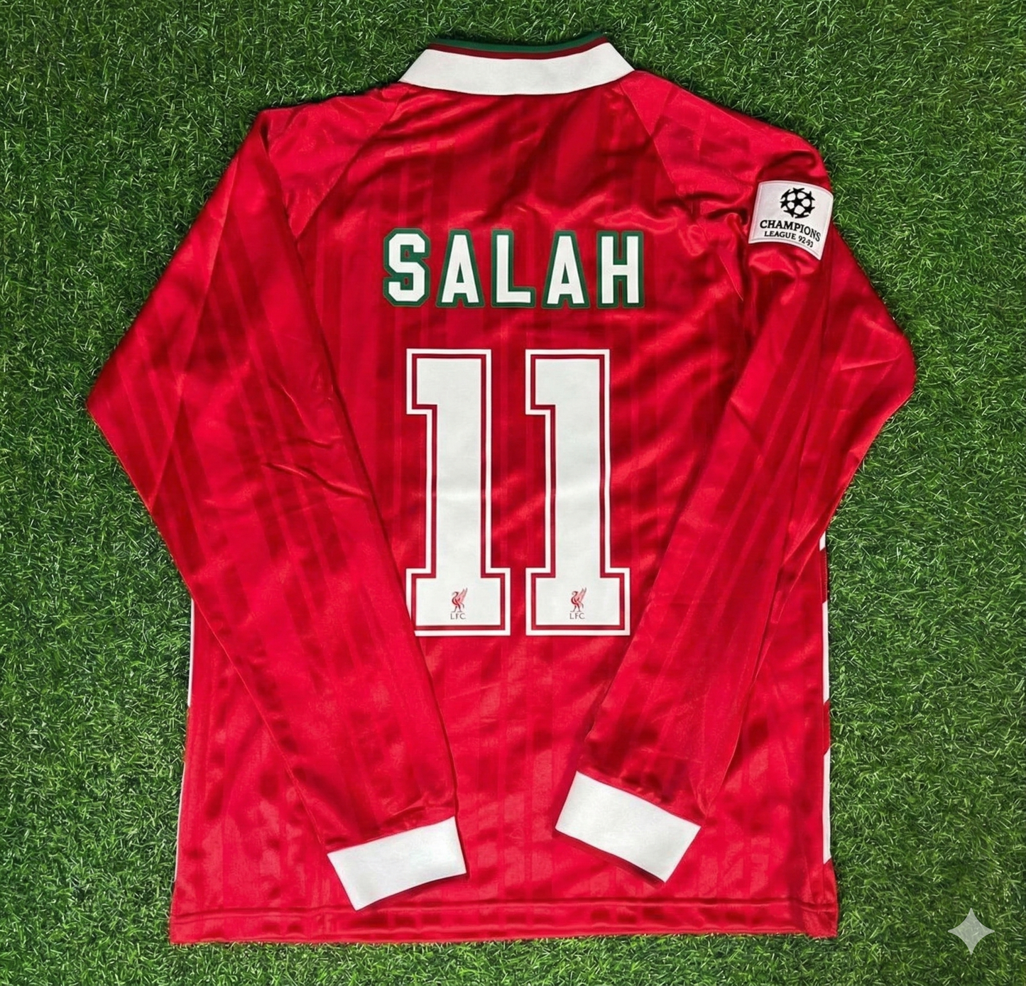 Mohamed Salah Liverpool Long Sleeve Retro Kit Jersey Trikot Maillot Soccer Shirt
