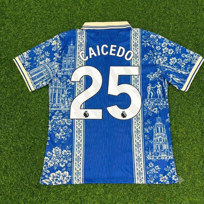 Maillot de football noir de Moisés Caicedo pour Chelsea, saison 2025-2026