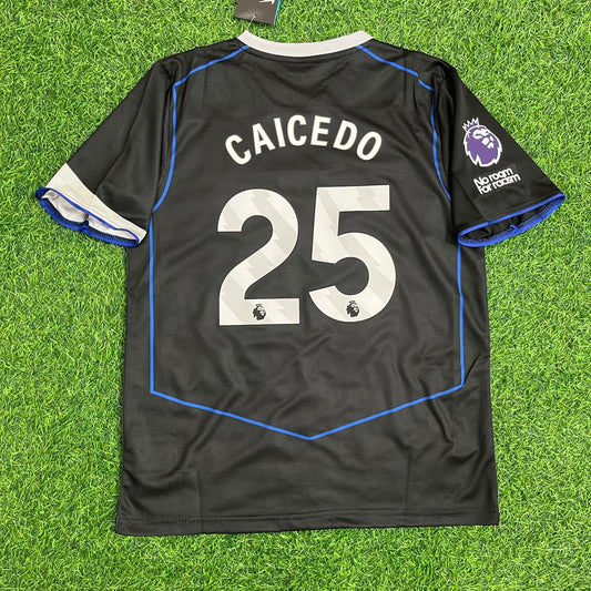 Moisés Caicedo Chelsea 2025-2026 Black New Season Football Jersey Kit