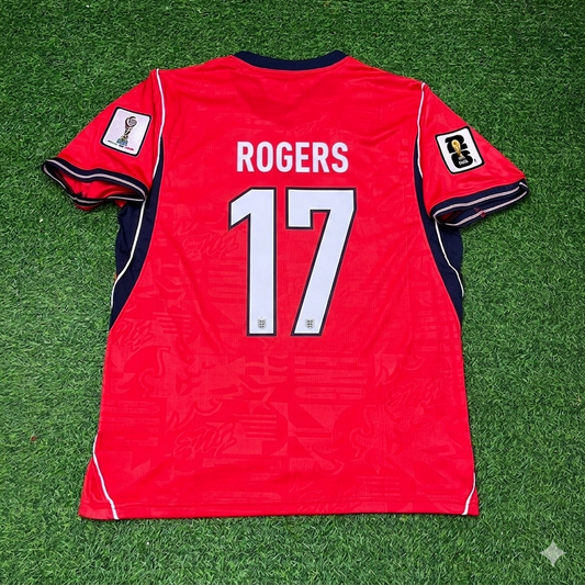 Morgan Rogers #17 England 2026 World Cup Away Red Football Jersey