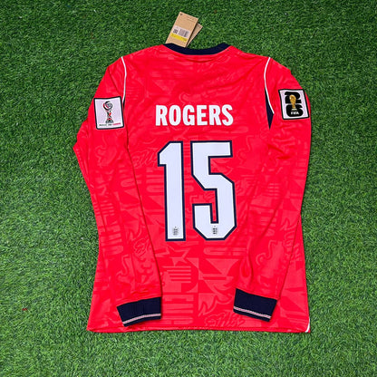 Morgan Rogers England 2026 World Cup Away Red Long Sleeve Football Jersey