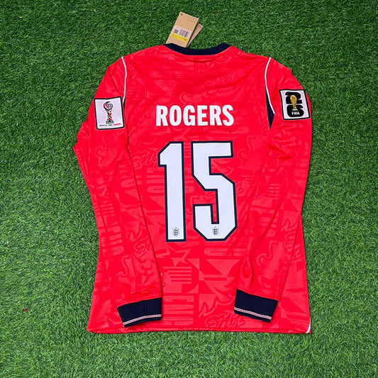 Morgan Rogers England 2026 World Cup Away Red Long Sleeve Football Jersey