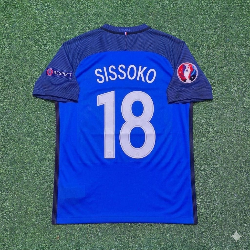 Moussa Sissoko #18 France Euro 2016 Home Retro Football Jersey