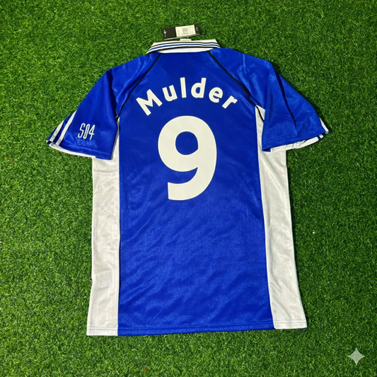 Youri Mulder FC Schalke 04 1999/2000 Blaues Heimtrikot Retro Fußballtrikot