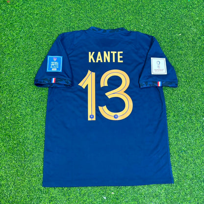 N'Golo Kante France 2022 World Cup Final Retro Jersey Maillot Trikot Soccer Shirt
