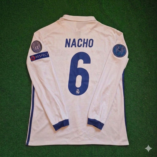 Nacho Fernandez 6- Madrid 2018 Retro Long Sleeve Jersey Trikot Maillot Soccer Shirt