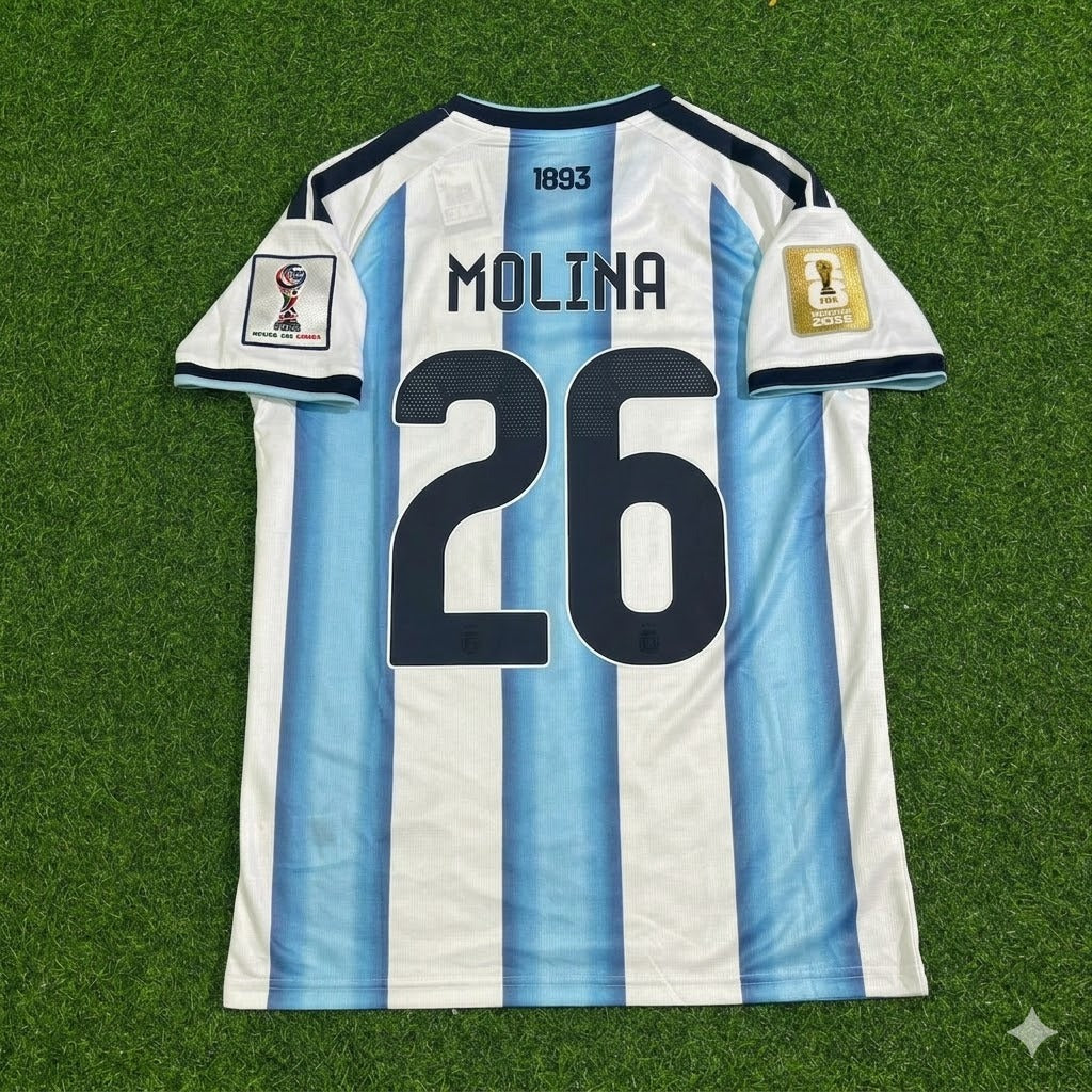 Nahuel Molina Argentina 2026 World Cup Football Jersey Kit