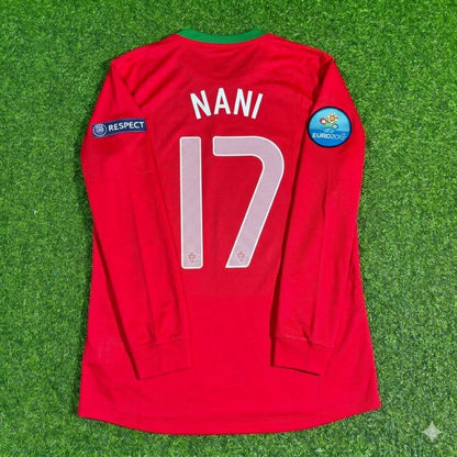 Luis Nani #17 Portugal EURO 2012 Long Sleeve Retro Football Jersey