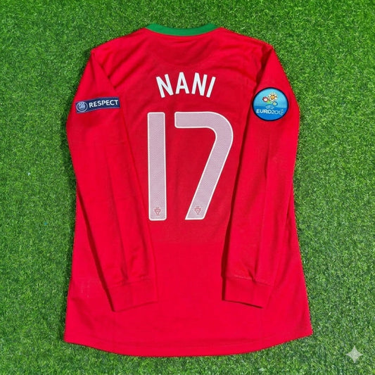 Luis Nani #17 Portugal EURO 2012 Long Sleeve Retro Football Jersey