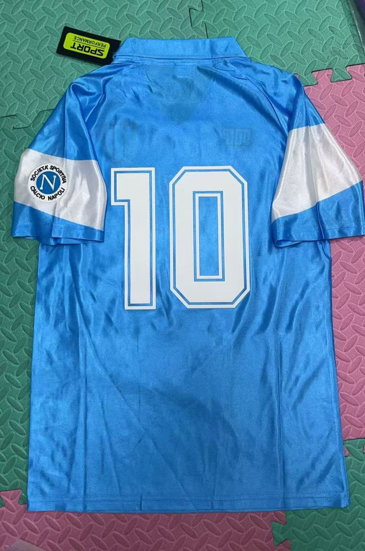 Diego Armando Maradona Napoli 1990 1991 Maillot Domicile Trikot Maillot de Football