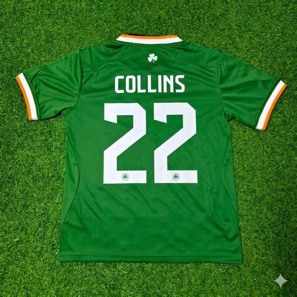 Nathan Collins #22 Ireland 2026 New Season Green Football Jersey