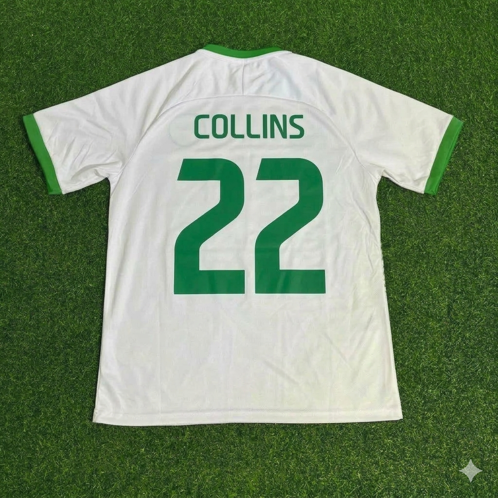 Nathan Collins 22- Ireland Vintage Special Edition White Football Jersey Kit