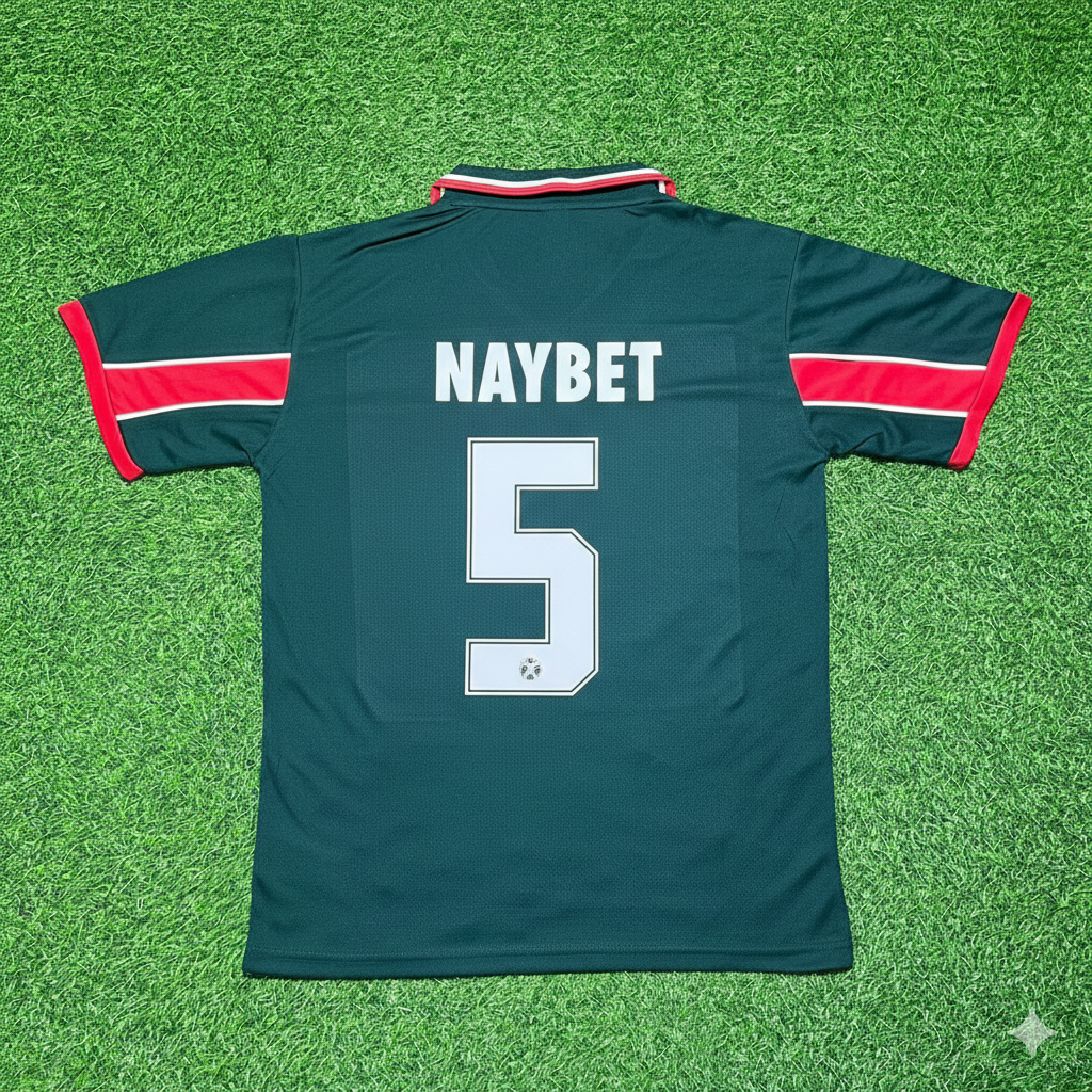 Noureddine Naybet Morocco 1998 Home Season Retro Football Jersey