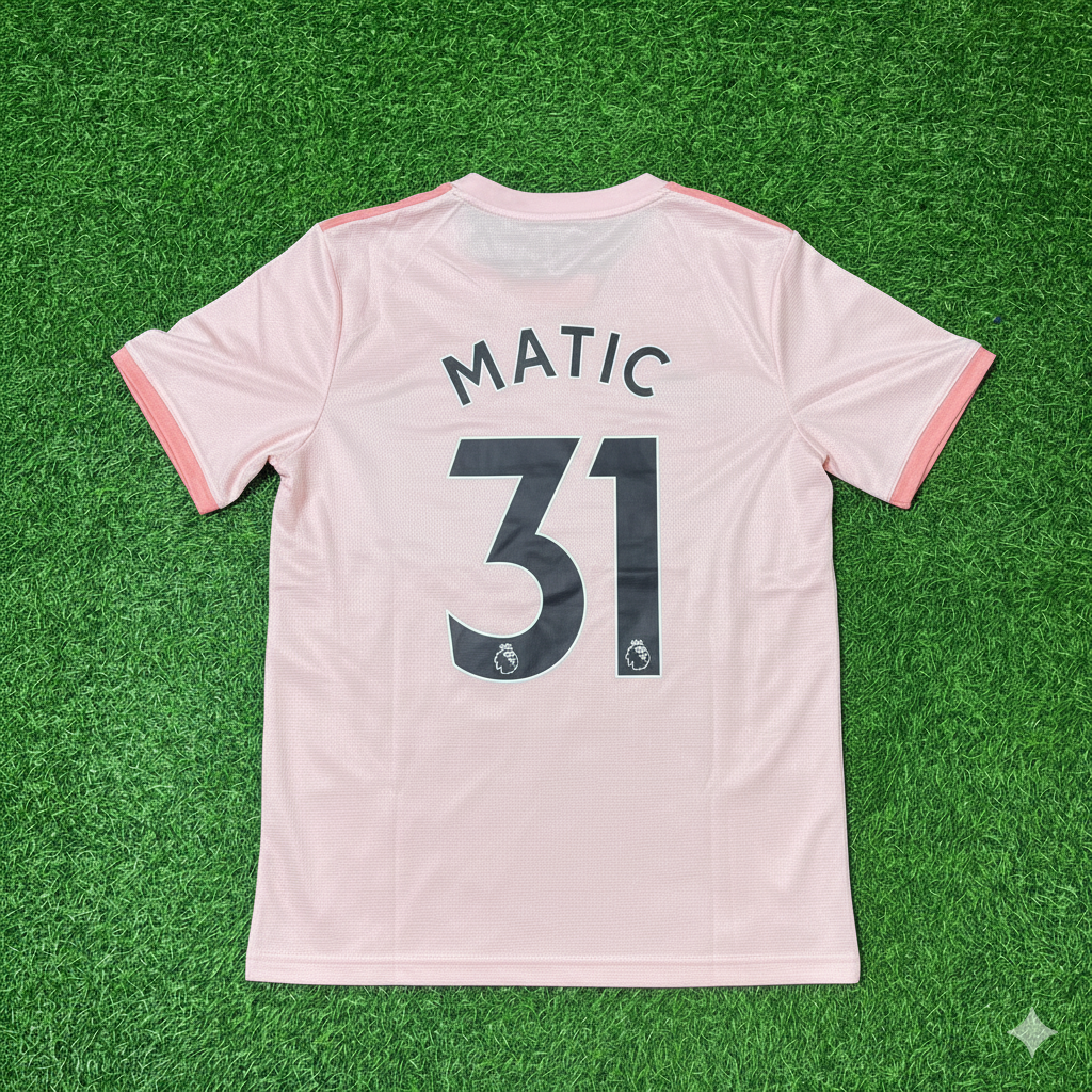 Nemanja Matic Manchester United 2018/19 Pink Retro Football Jersey Kit