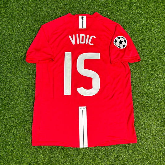 Nemanja Vidic #15 Manchester United 2008 Champions League Final Retro Jersey