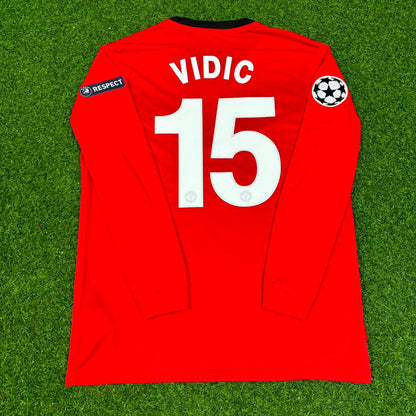 Nemanja Vidic #15 Manchester United 2009-2010 Retro Long Sleeve Football Jersey