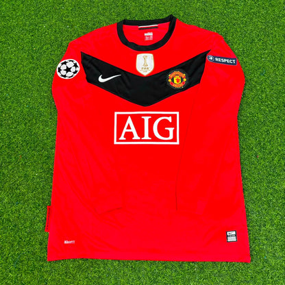 Nemanja Vidic #15 Manchester United 2009-2010 Retro Long Sleeve Football Jersey