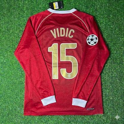Nemanja Vidić #15 Manchester United 2006 2007 Red Golden Jersey Trikot
