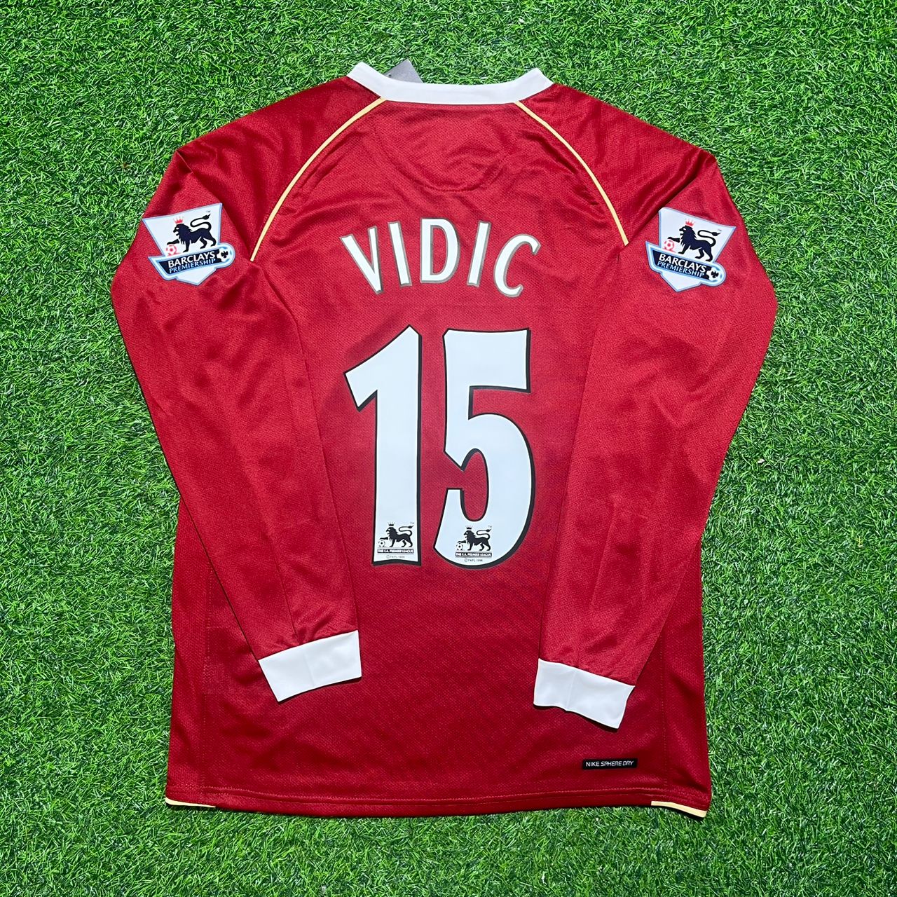 Nemanja Vidic Manchester United 2006-2007 Long Sleeve Red Jersey