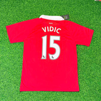 Nemanja Vidic Manchester United 2010/2011 Retro Home Football Jersey