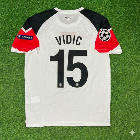 Nemanja Vidić #15 Manchester United 2011 Champions League Final White Football Jersey