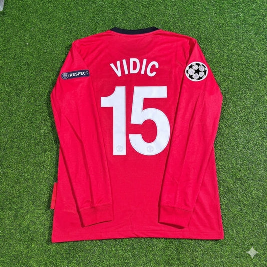 Nemanja Vidic #15 Manchester United 2009-2010 Retro Long Sleeve Football Jersey