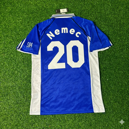 Jiri Nemec FC Schalke 04 1999/2000 Blaues Heimtrikot Retro Fußballtrikot