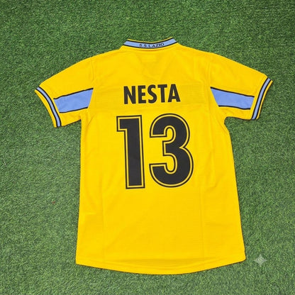 Alessandro Nesta Lazio 1998-2000 Yellow Retro Football Jersey