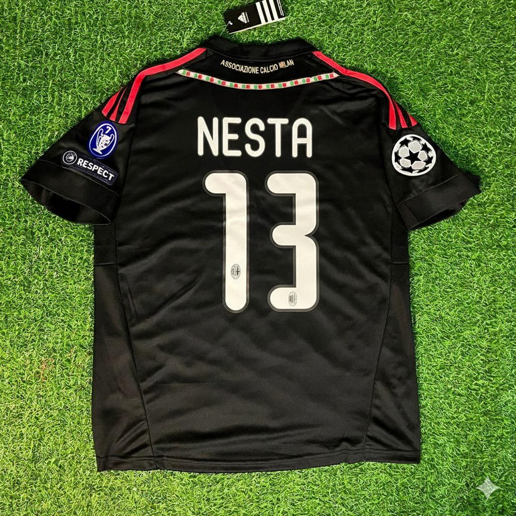 Alessandro Nesta 13 - Milan Third Kit 2011/12 Retro Kit Jersey Maillot Trikot Soccer Shirt