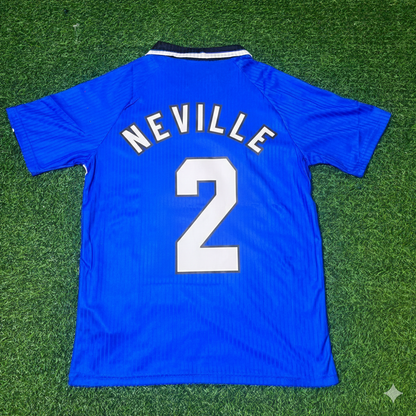 Gary Neville Manchester United 1996/1997 Blue Retro Football Jersey