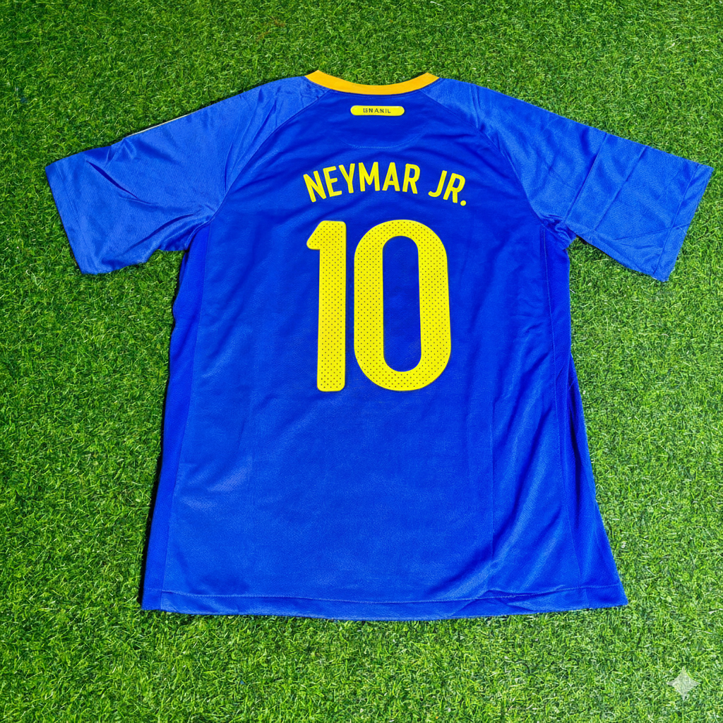 Neymar Jr. Brazil 2010 World Cup Retro Blue Jersey Trikot