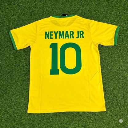 Neymar Jr Brazil Retro Home Football Jersey Trikot Maillot