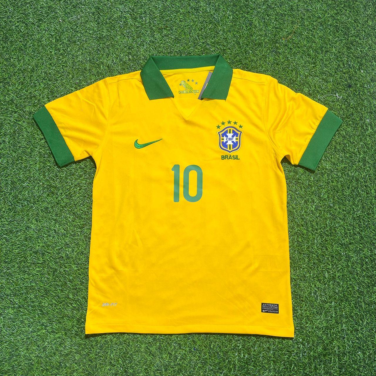 Neymar Jr. 10 Brazil 2014 Retro Football Jersey Kit