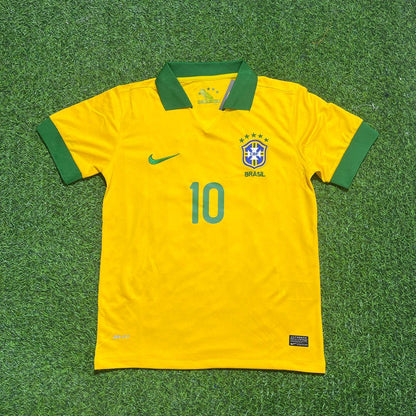 Neymar Jr. 10 Brazil 2014 Retro Football Jersey Kit
