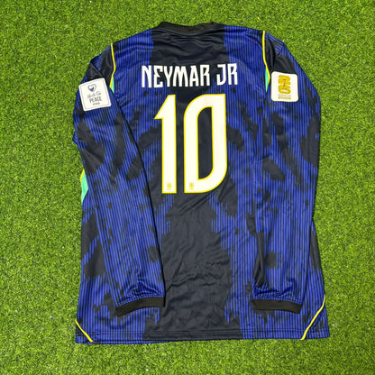 Neymar Jr #10 Brazil 2026 World Cup Long Sleeve Blue Away Jersey Trikot