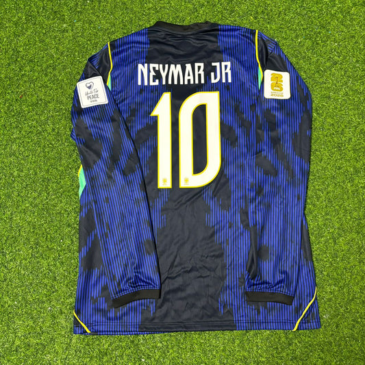 Neymar Jr #10 Brazil 2026 World Cup Long Sleeve Blue Away Jersey Trikot