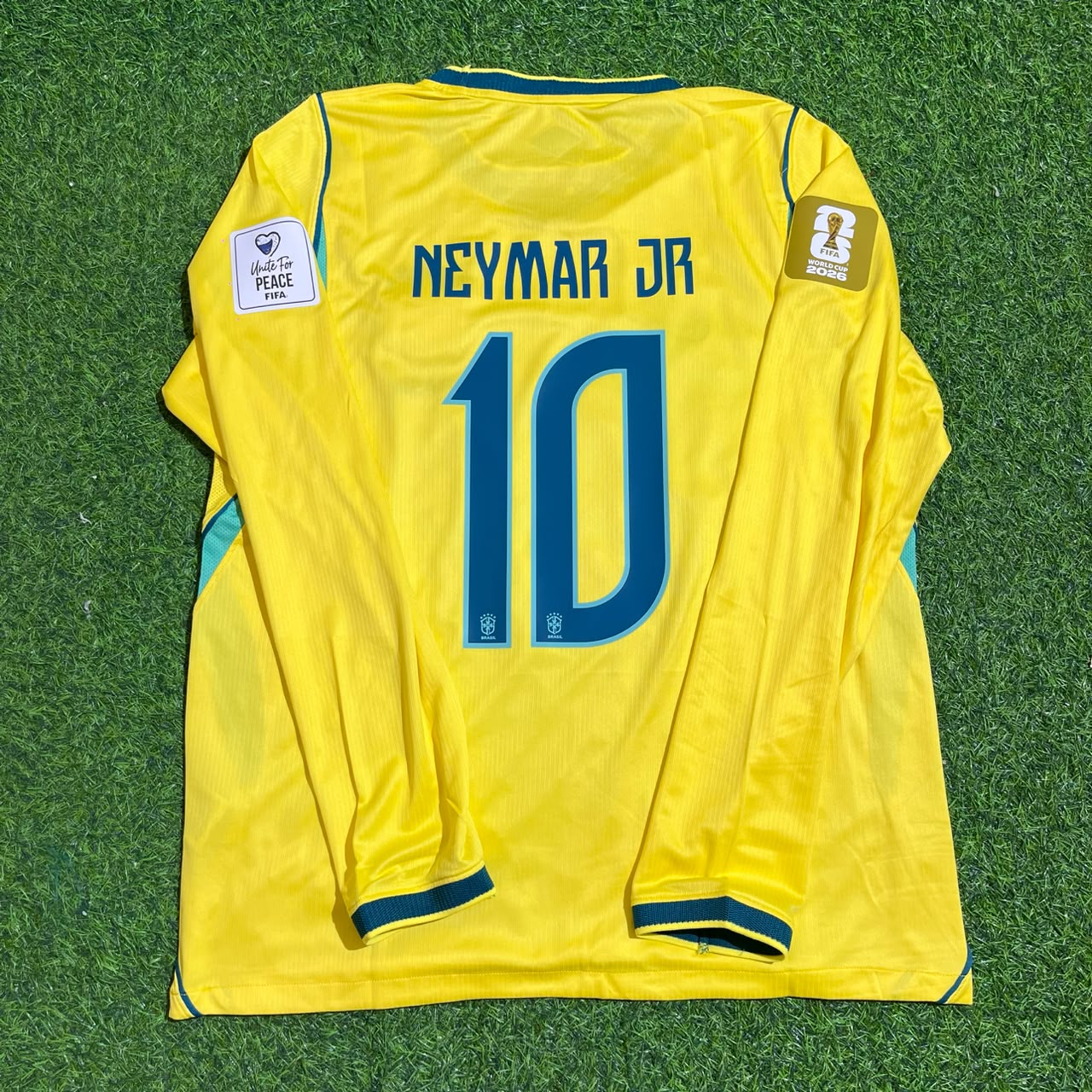Neymar Jr #10 Brazil 2026 World Cup Long Sleeve Home Yellow Jersey Trikot