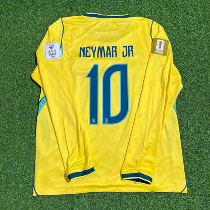 Neymar Jr #10 Brazil 2026 World Cup Long Sleeve Home Yellow Jersey Trikot